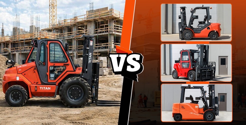 rough terrain and all-terrain forklifts for construction sites
