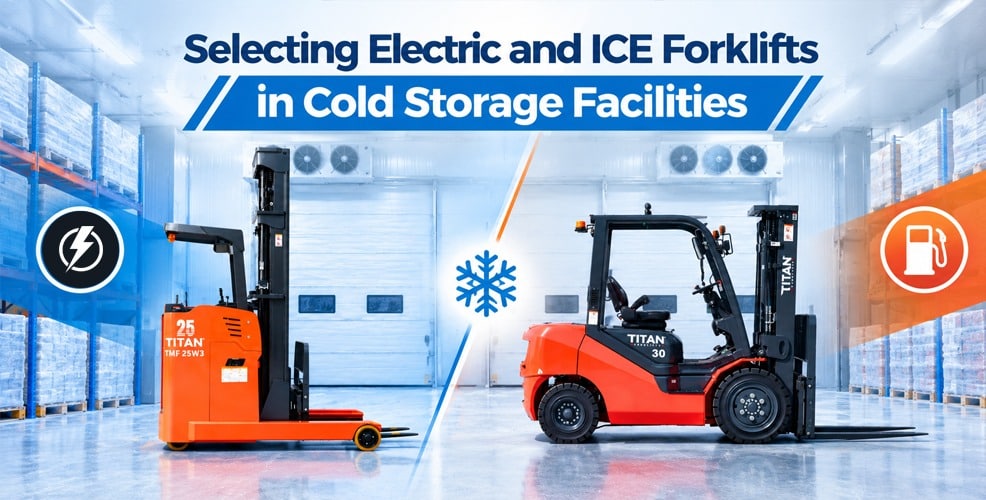 electric and ICE forklifts in cold storage